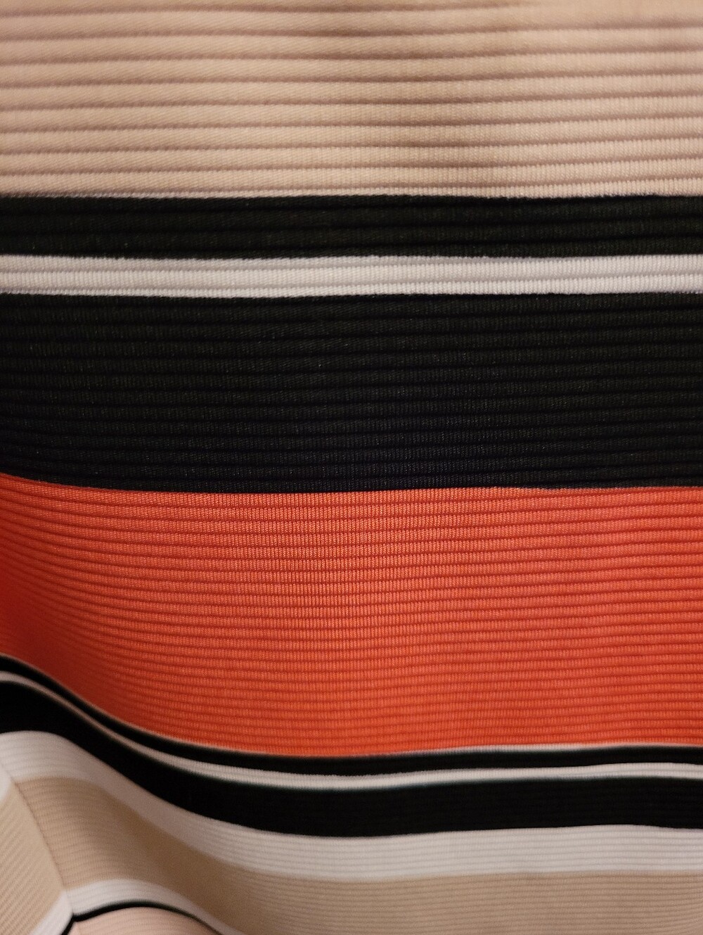 Cleo Striped Peplum Tank in Black, Cream & Coral - Picture 2 of 7